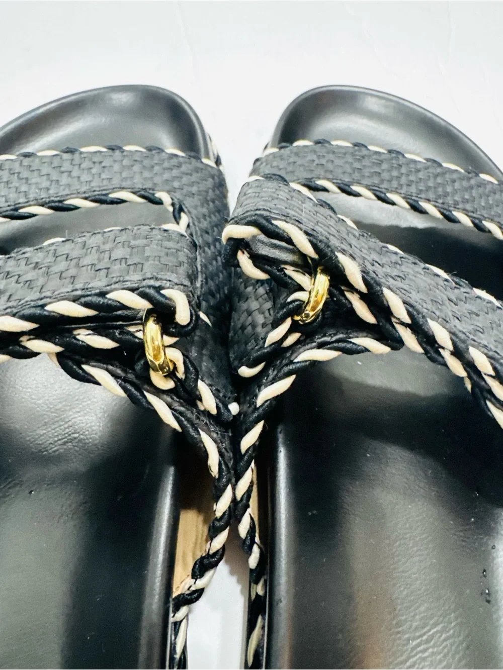 ANN TAYLOR Weekend Collection Straw Sport Sandals Sz 8.5